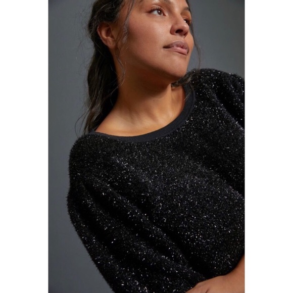 NWT ANTHROPOLOGIE PAMELA TINSEL SHIMMER SWEATER - Picture 6 of 10